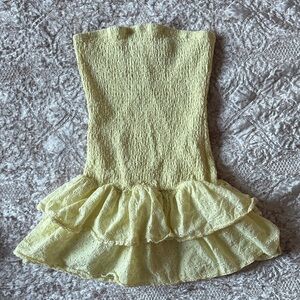 Airy, Drop Waist Yellow Ruffle Dress